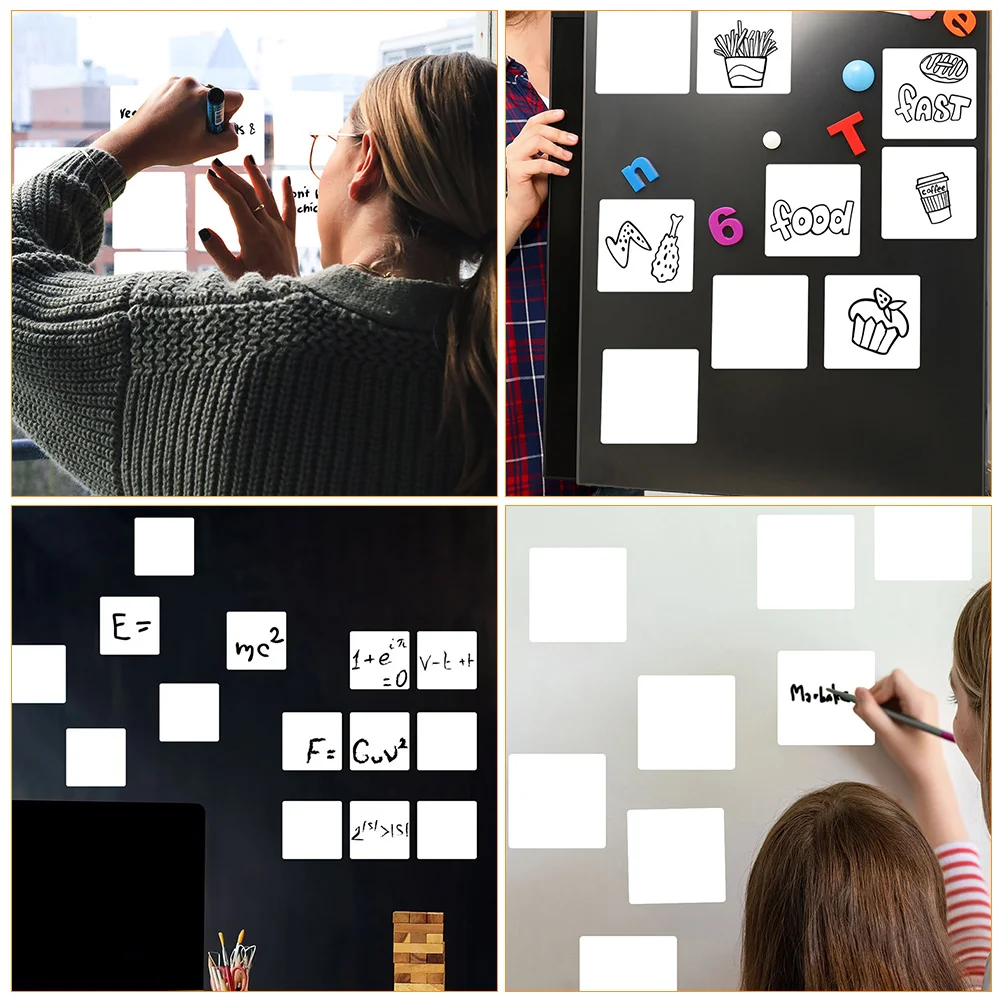 

12pcs Dry Erase Stickers Reusable Whiteboard Graffiti Washable Labels Removable Signs EcoFriendly