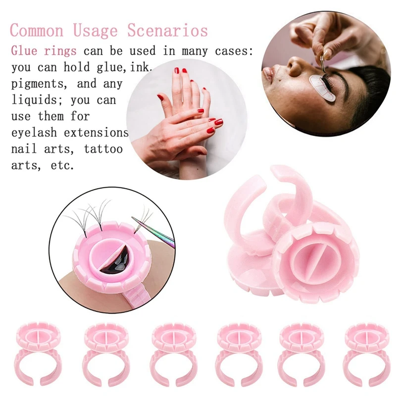 Glue Rings For Eyelash Extension, Lash Glue Ring Holder Blooming Eyelash Glue Holder 400Piece