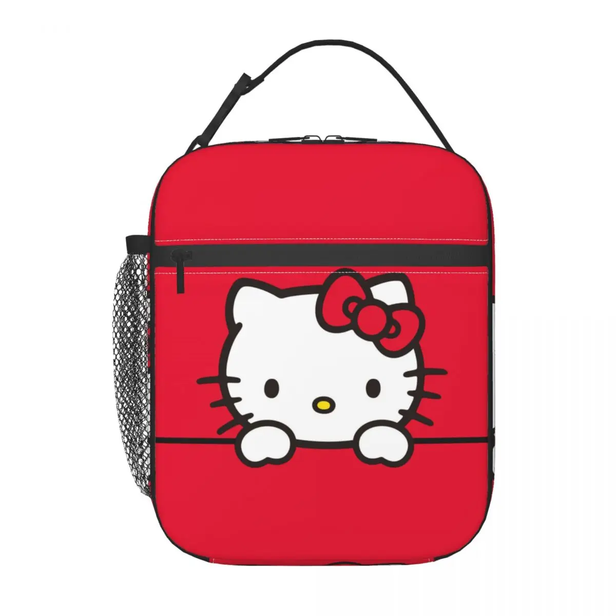 Custom Hello Kitty Thermal Insulated Lunch Bags Women Portable Bento Box for Kids School Children Storage Food Tote Bags