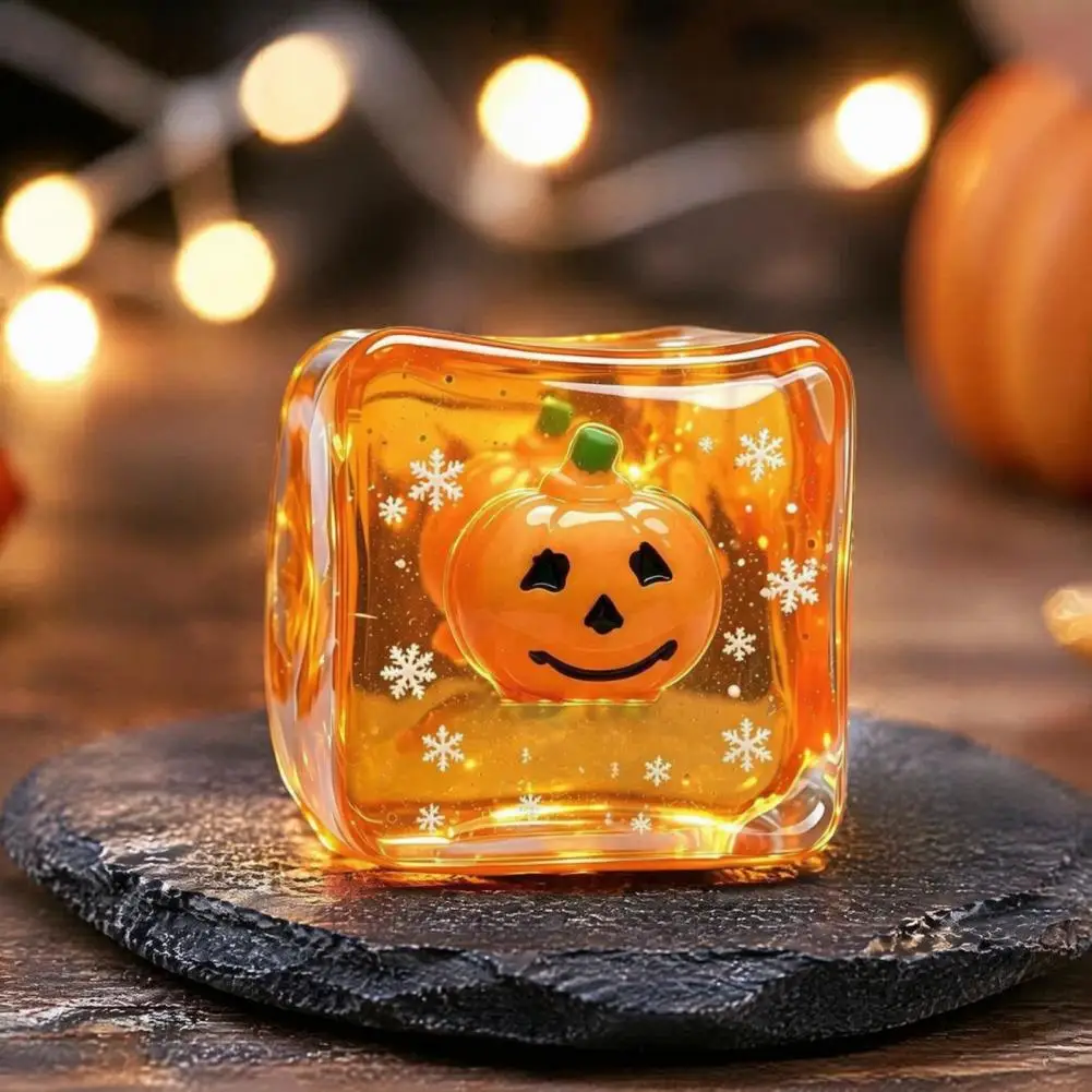 Halloween Stress Relief Toys Halloween Ghost Cube Squeeze Toy Pumpkin Bat Stress Relief Cube Snowflake Hand Relaxation for Party