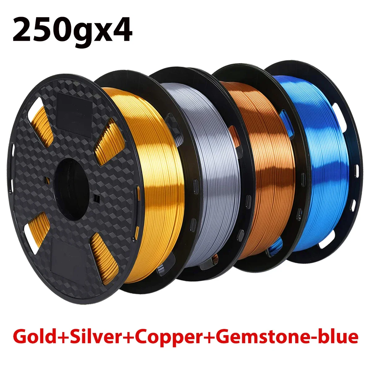 250gx4 Silk PLA 3D Filament 1.75mm Spool Wire 3D Printer Material Print Filament pla Copper 3D Printing Filament Gemstone-blue