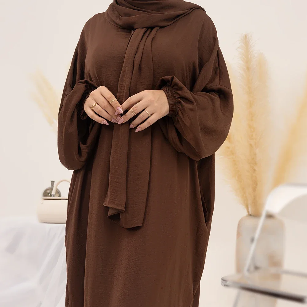 

Muslim Abaya Attached Scarf for Women Islamic Clothing Ramadan Hooded Long Dress One Piece Prayer Outfits Dubai Modesty Jilbabs