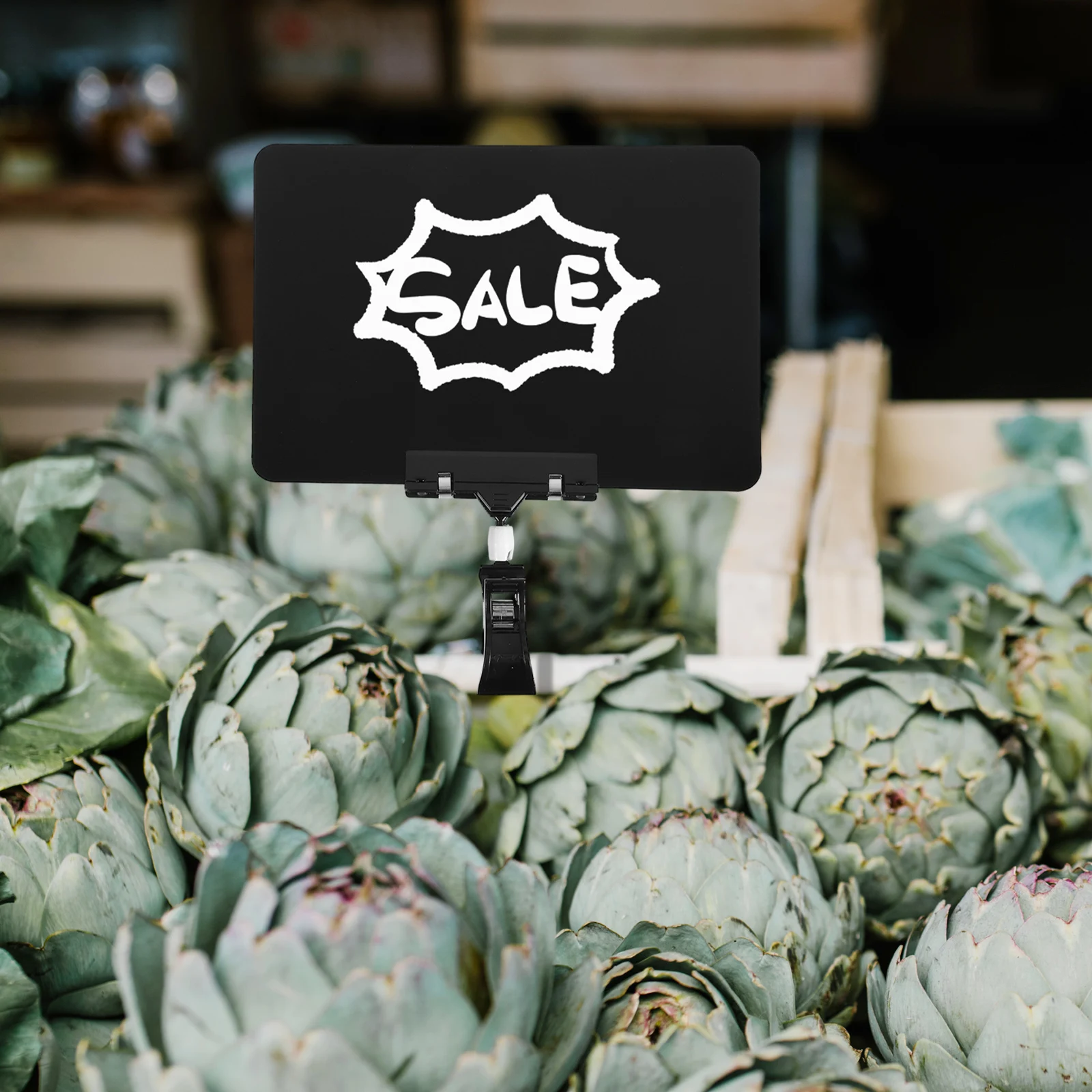 

4Pcs Mini Writable Tags with Clips for Food Display Blackboard Clips for Store Advertising Stand Retail Sign Holder