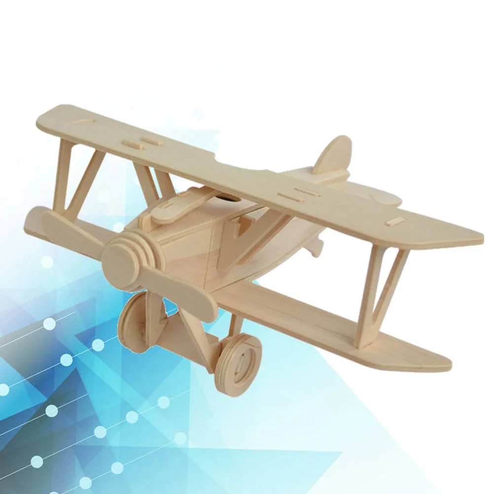 Model Wooden Airplane Plane Puzzlekits Kids Wood Jigsaw Airplanes3D Craft Buildadultsdiy Kit Puzzles Handicraft Flying Assemble