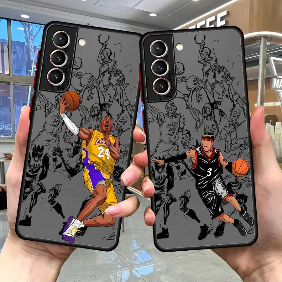 Cute Basketball Star Case for Samsung Galaxy S24 S23 Ultra S10 Lite S20 FE S22 Plus S9 S21 Luxury Clear Cover