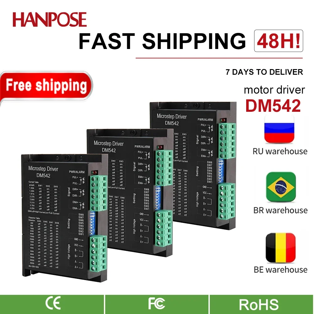 HANPOSE 2 Phase Digital 1.0-4.2A For 86 Series Stepper Motor CNC Laser Display Equipment DM542 Driver Controller