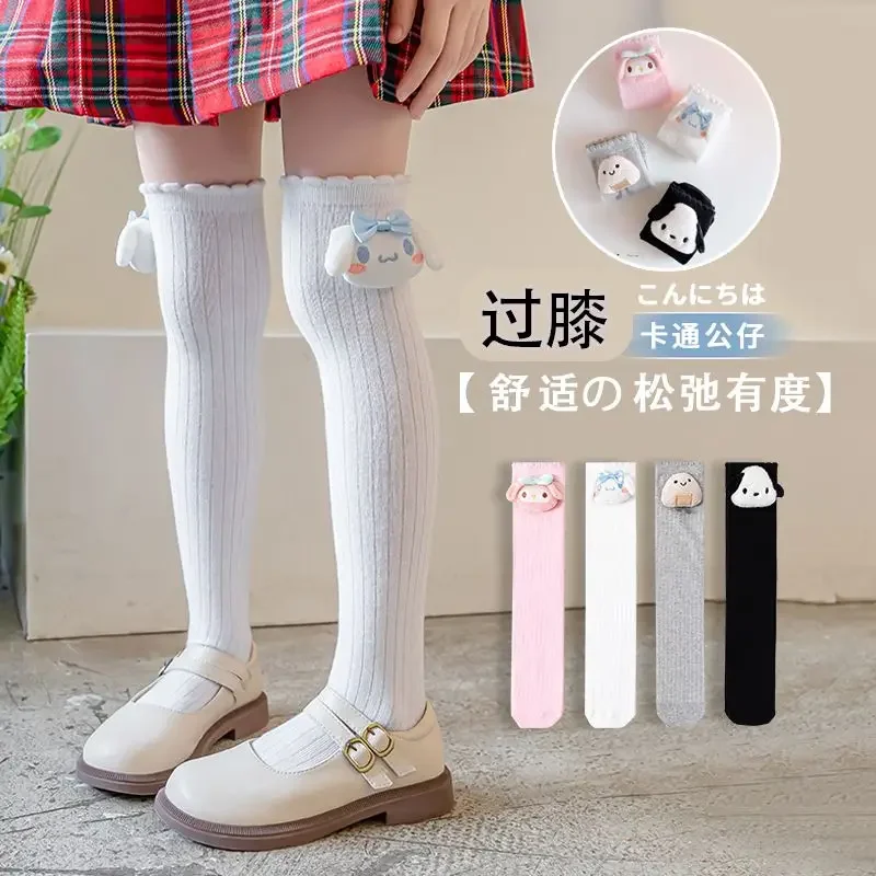 Jolies chaussettes de dessin animé Cinnamoroll Anime pour enfants, jolies chaussettes longues douces, My Melody Butter, Kawaii Sanurgente, Pochacco, cadeaux