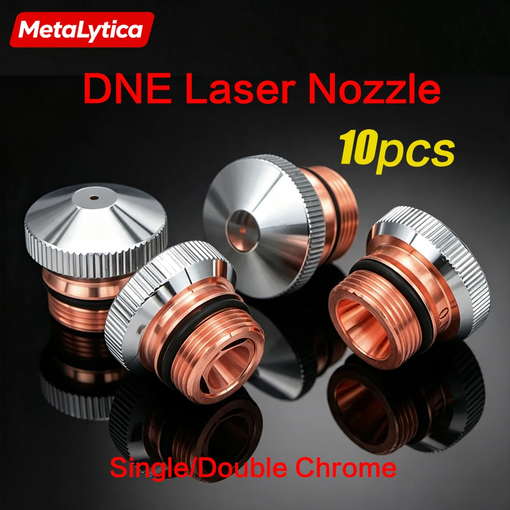 Single Double Layer DNE Laser Nozzle M12 H15 Dia.15/17mm 2.0/2.5/3.0mm Chrome‑Plated Nozzle Spare Parts For Fiber Laser Cutter