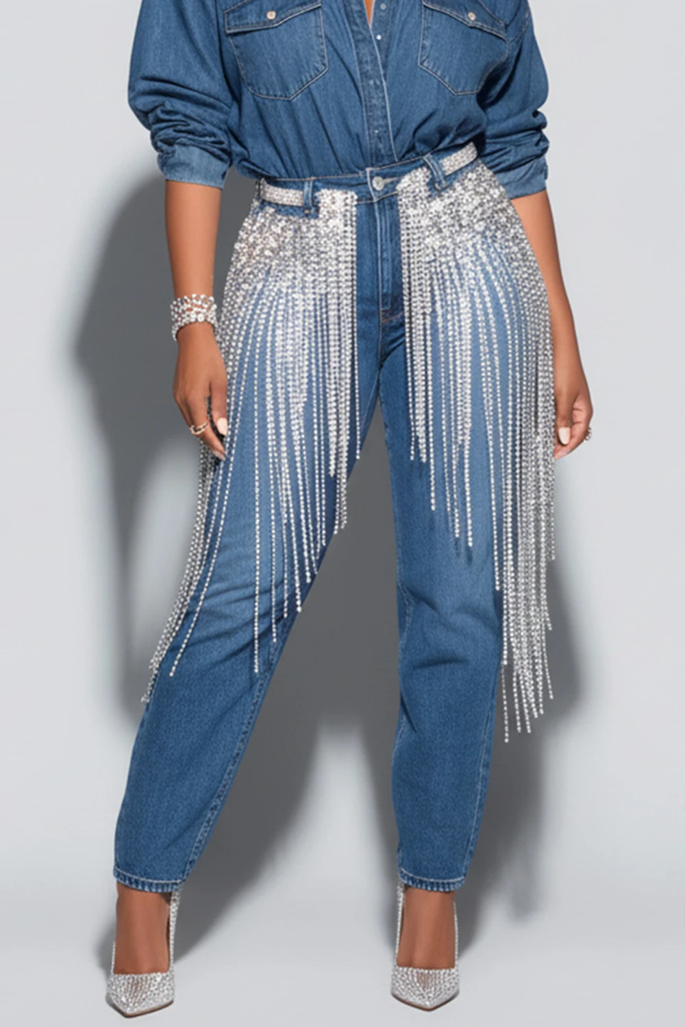 بالإضافة إلى حجم الأزرق الداكن الرسمي قبالة الكتف سبليت فساتين ماكسي الساتان 3D أنيقة #1