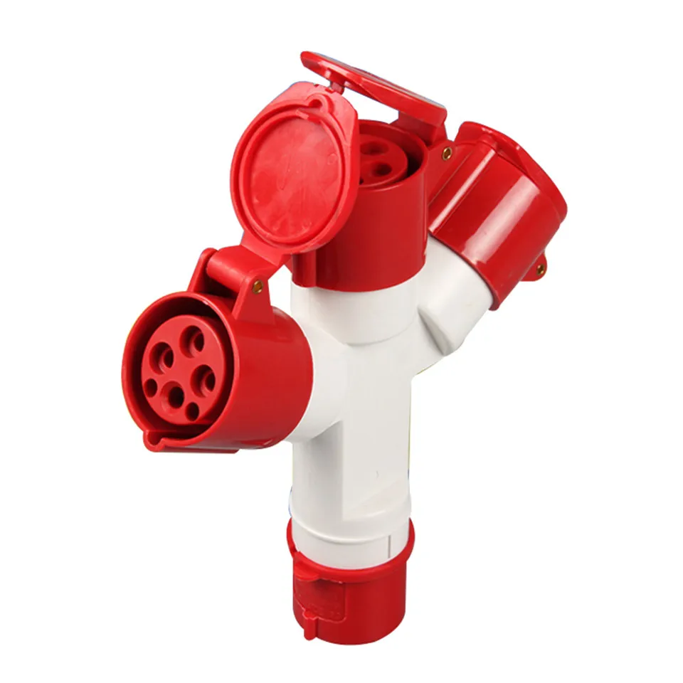 

Waterproof Industrial aviation plug connector 4 core 16A red color multifunction is divided into three plugs explosion-proof