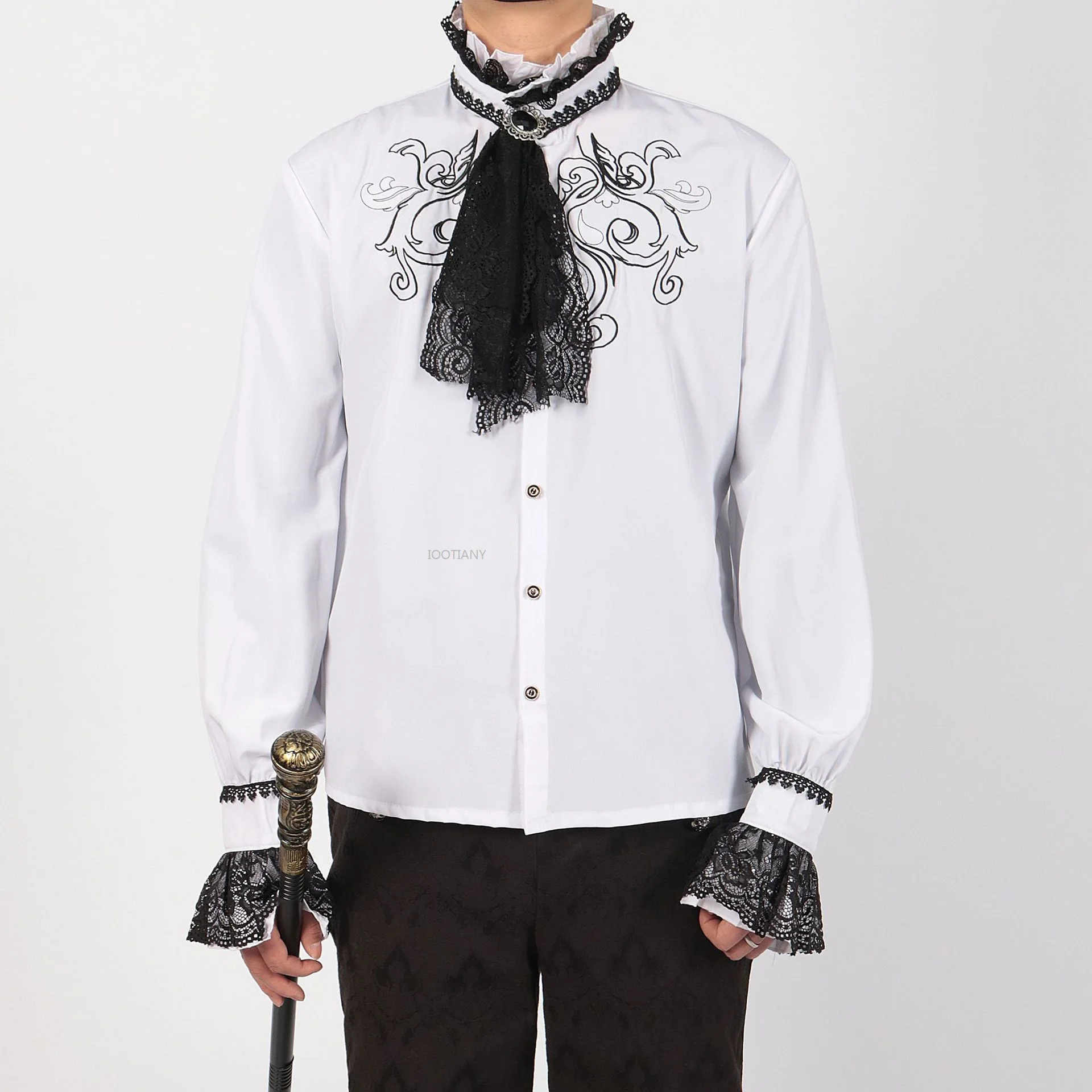 2024 Unisexจีบเสื้อยุคกลางคอสเพลย์เครื่องแต่งกายSteampunk Victorian TopกางเกงJacquard Tuxedoเสื้อกั๊กMardi Gras Masqueradeชุด