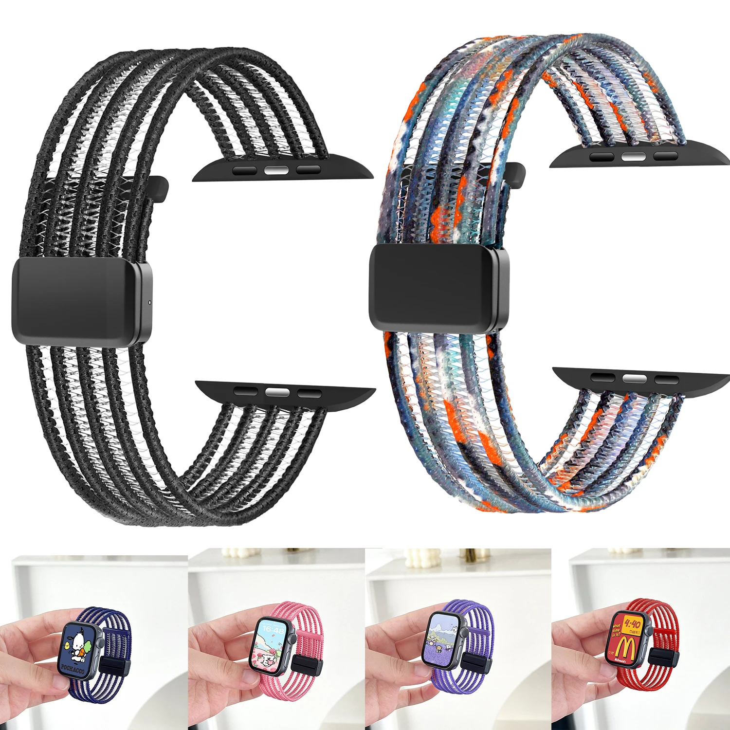 Atmungsaktives magnetisches Armband für Apple Watch 46 mm 44 mm 41 mm 42 mm Sportarmband Iwatch Serise 10 9 8 7 6 5 4 Armband Ultra 49 mm