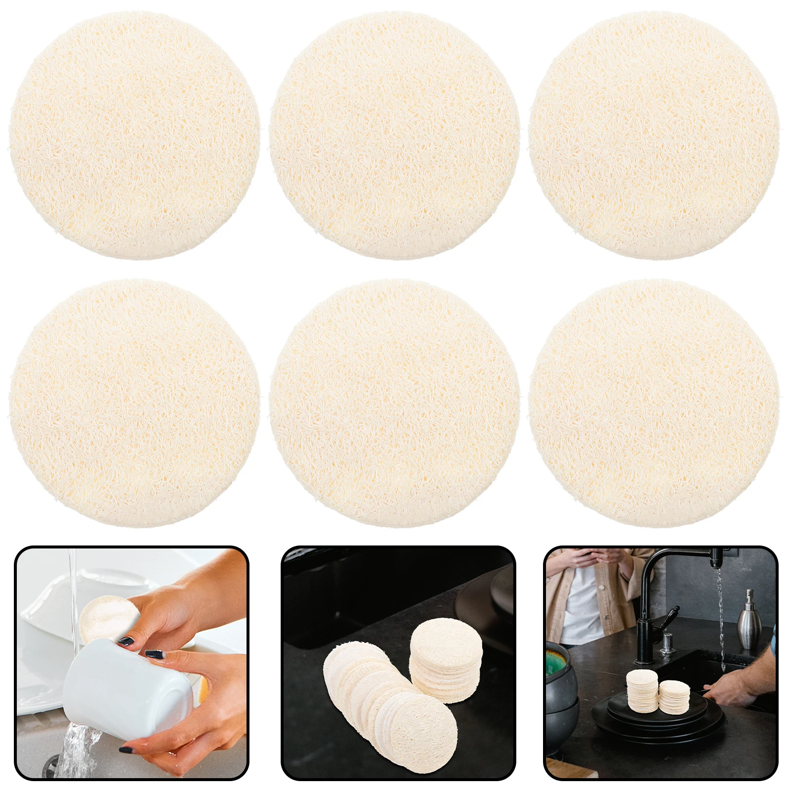 

36 Pcs Loofah Slices Bath Towel Exfoliating Body Scrub Cleansing Face Pads Frosted
