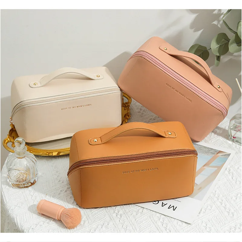 New PU Pillow Large Capacity Cosmetic Bag for Women Waterproof Portable Cosmetics Washing and Gargling Bag