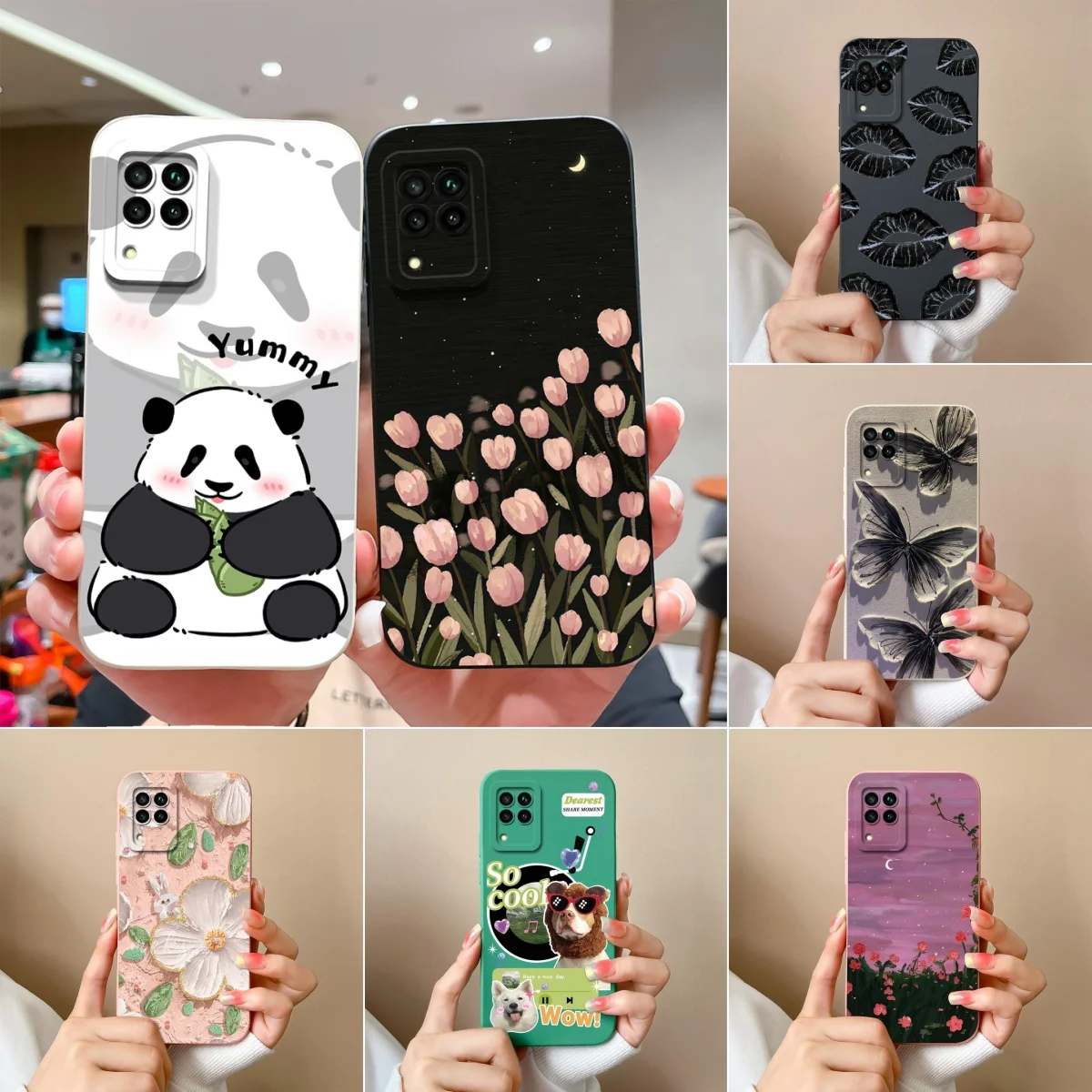 For Huawei Nova 7i 7 7Pro 7SE Case Beautiful Tulip Panda Durable Silicone Phone Coque For Nova7 SE Funda Nova7Pro 7 i Back Cover