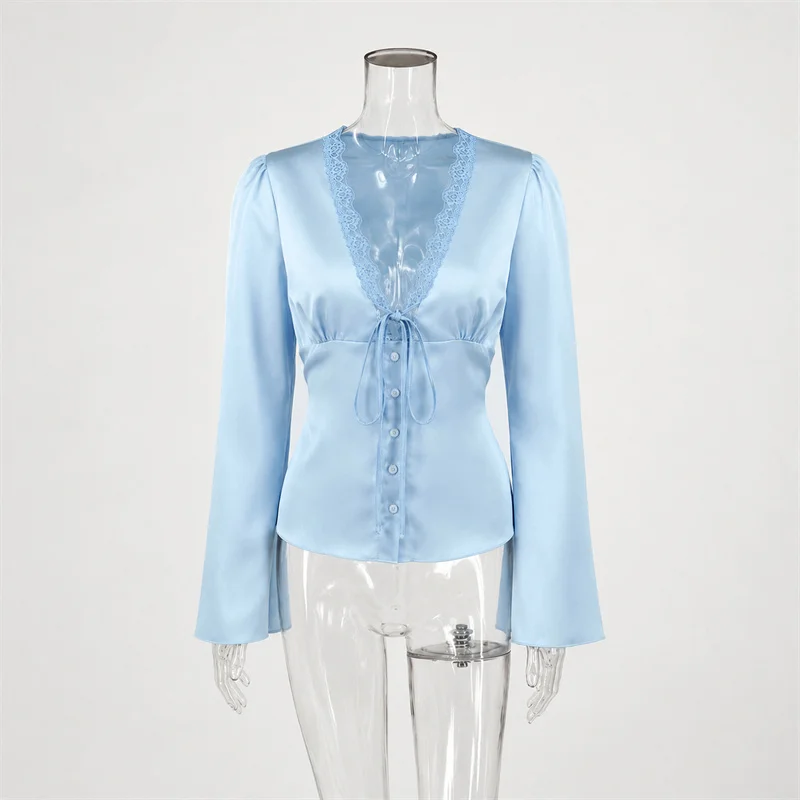 Tsiisd Débardeur Femme en Dentelle et Satin, Col V, Style Patchwork, Romantique, Premium, pour le Quotidien, Été, avec Liens, 2026