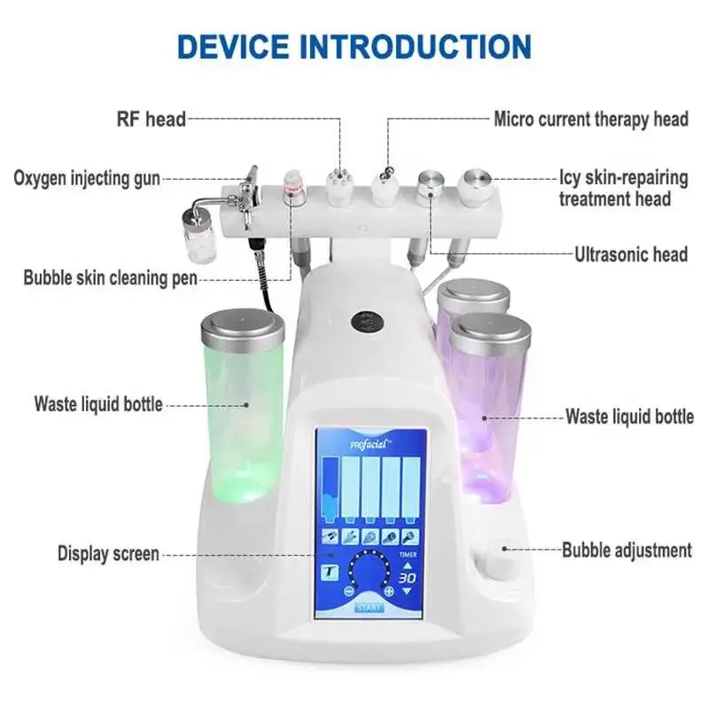 5 in 1 & 7 in 1 Small Bubble Oxygen & Water Jet Peel Hydra Machine Skin Beauty Face Massage Device Dermabrasion Peeling Cleaning