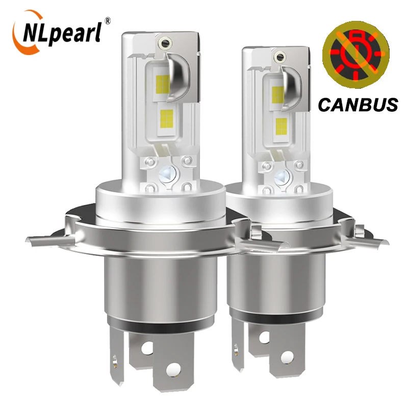 

NLpearl 1/2Pcs H4 9003 LED Headlight Bulb Canbus No Error CSP Hi/Lo Beam Fanless for Audi VW Toyota H4 LED Motorcycle Headlamp