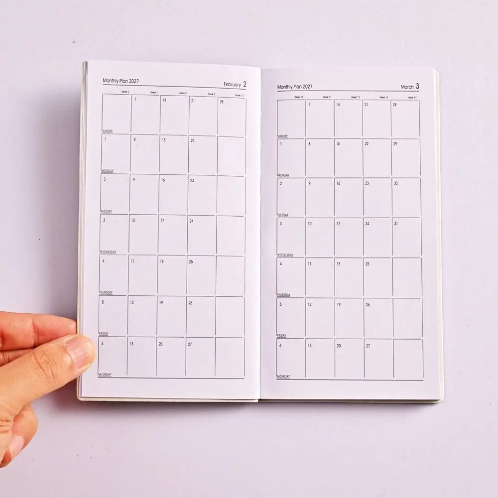 High Quality A6 2027 Agenda Book English Mini Pocket Diary Weekly Planner Appointment Book Students