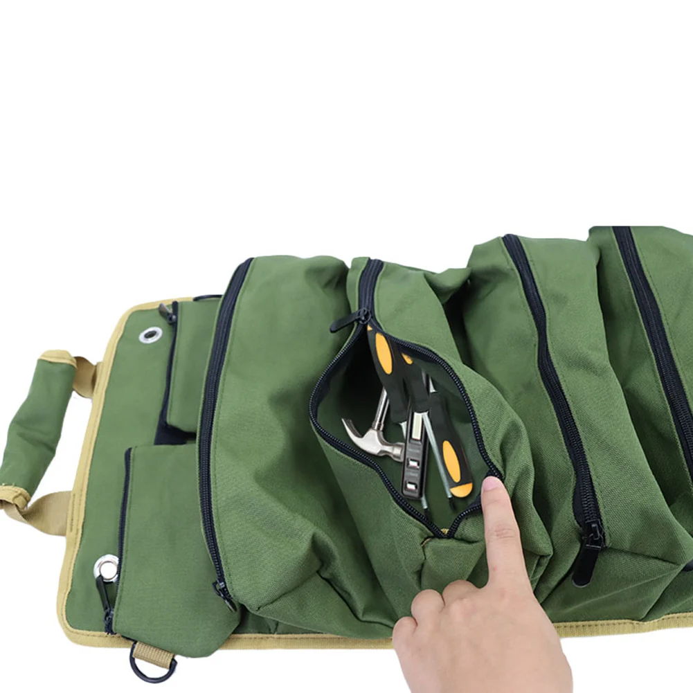 Multi-Purpose Tool Bag Portable Tool Roll Organizer Space-Saving Hardware Tools Pouch for Mechanic/Electrician/Motorcycle/Truck