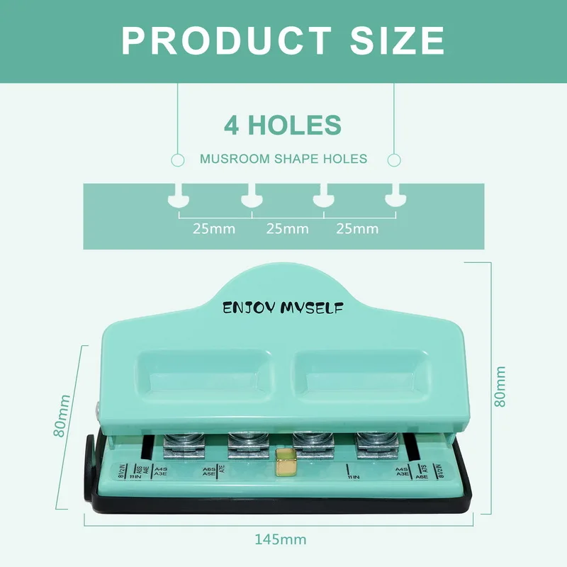 

Diy Tool School Offices Stationer 4 Holes Creative Mushroom Hole Puncher Disc Ring Binding Cutter T-Type Paper Puncher Craft