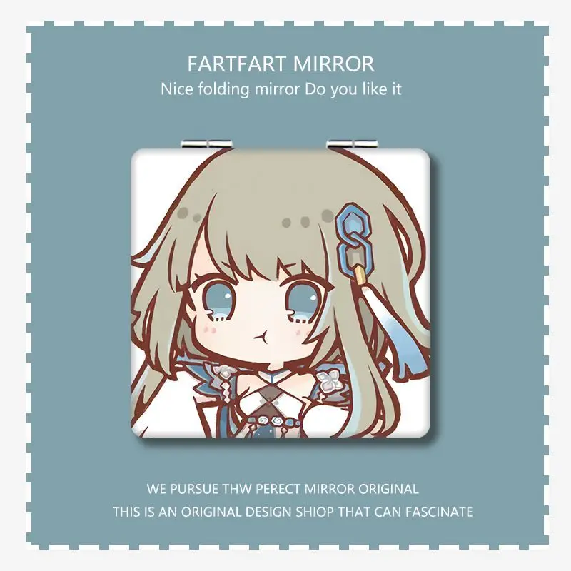 Anime Game GS Impact Cosplay Guizhong Haagentus Merch Kawaii Small Compact Pocket Cosmetic Mirror Double-sided (3)