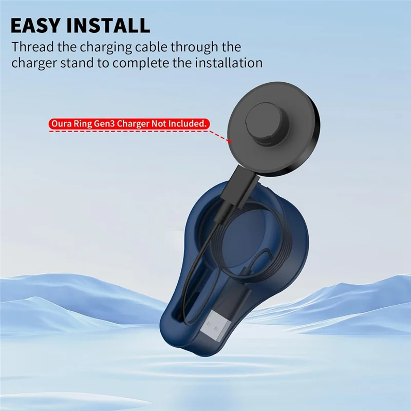 T24C Silicone Protector Cover For Oura Ring Gen3 , Cord Winder,  Organizer For Oura Ring Gen3