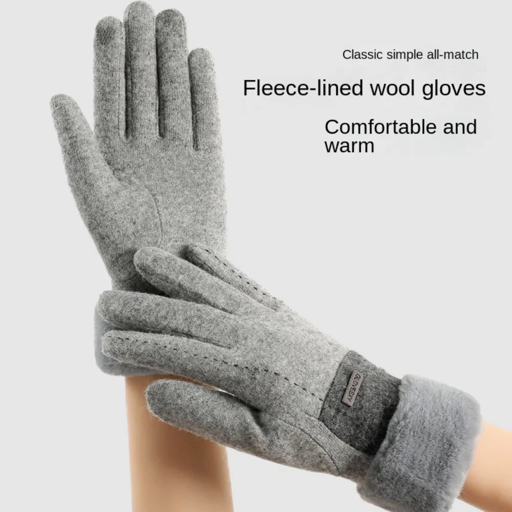 Cold Proof Touch Screen Gloves New Windproof Cartoon Warm Mitten Fashion Thickened Full Finger Flap Gloves Autumn Winter