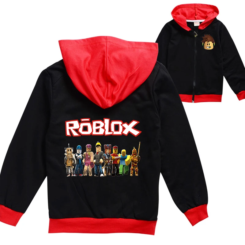 Детская одежда Roblox, пальто, одежда с аниме-рисунком, куртка на молнии, свитшот, кардиган с капюшоном для мальчиков, модный топ Y2k, пальто, одежда