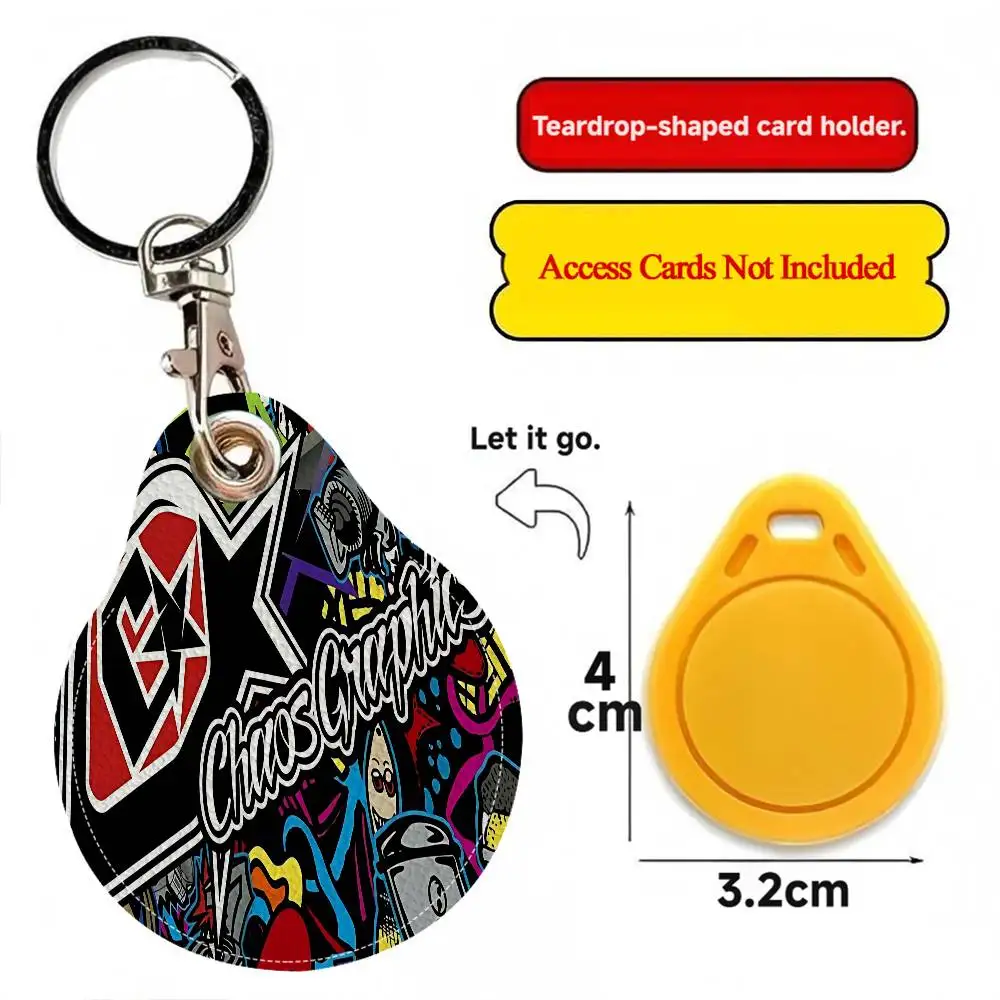 Troy Lee Design Fashion Keychain Access Card Bag Key Tag Ring Leather Card Holder Keychain Key Ring Door Lock Access Tags