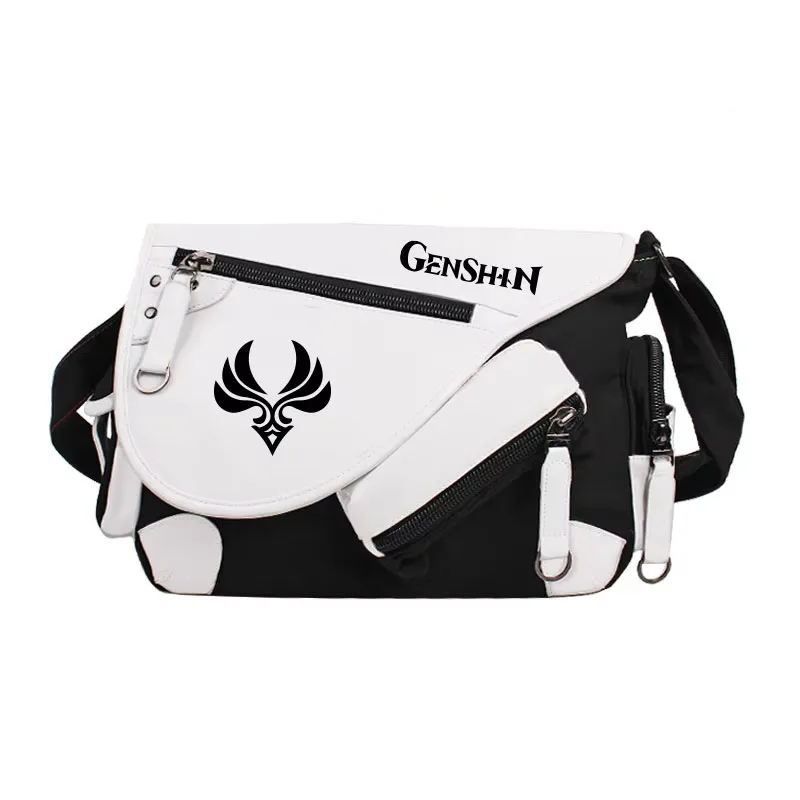 

Game Genshin KLEE VENTI Anime Peripheral Eye of God Wind Fire Thunder Two-dimensional Leather Messenger Bag