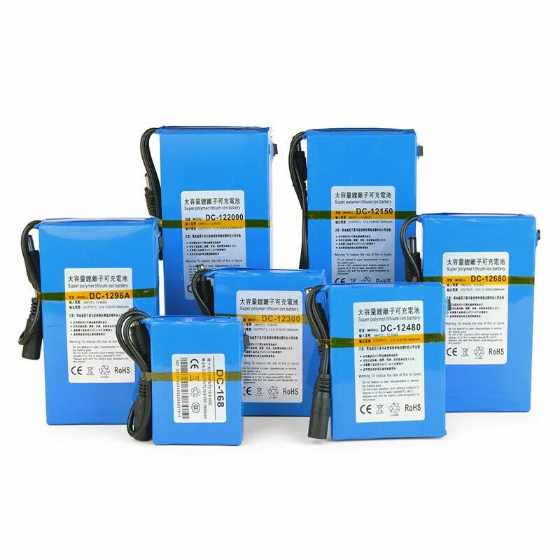 

DC 12V Rechargeable Li-Ion Battery Portable Battery Pack with Charger