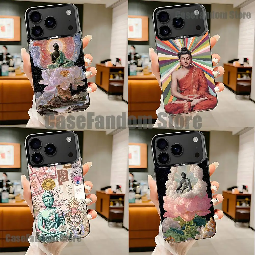 

The Buddha Black Matte Shockproof CoverPhone Case For iPhone 17,16,15,14,13,12,11,Pro,Max,Plus