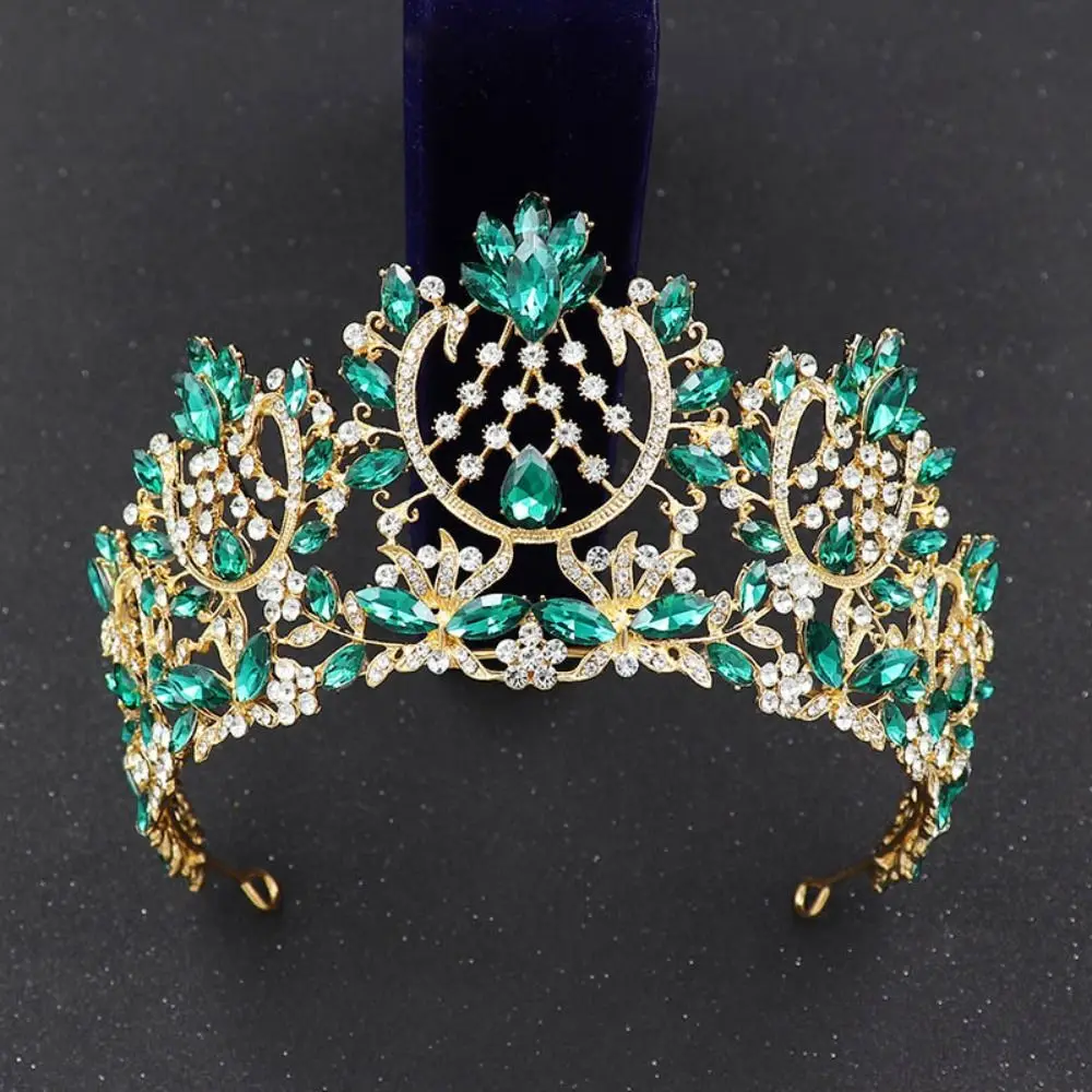 Rhinestone Baroque Pageant Crowns Cake Decorations Luxury Crystal Bridal Crowns Sparkling Headpieces Crystal Cake Topper