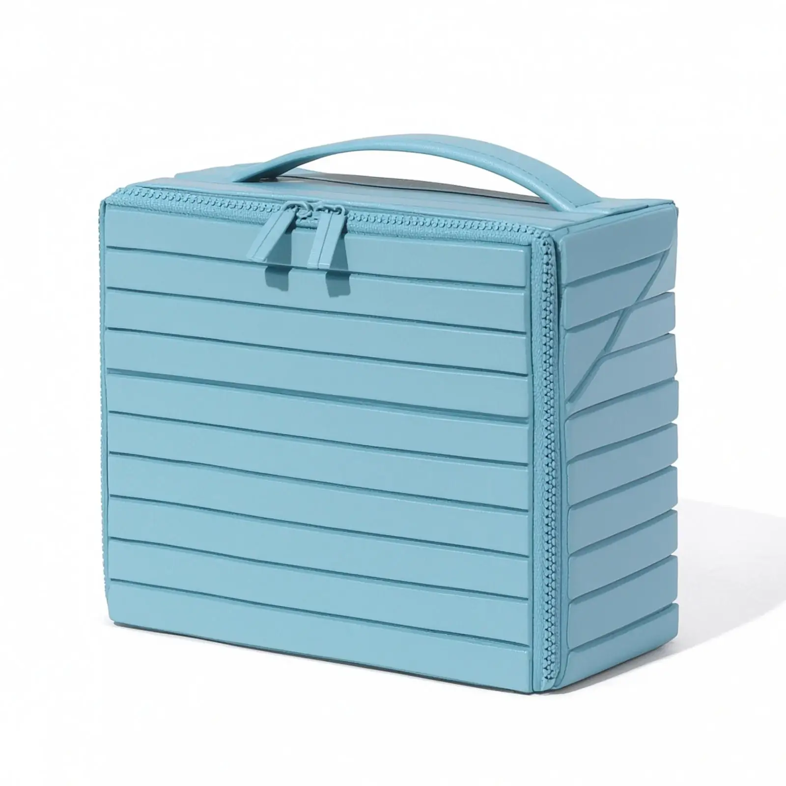 Cosmetic Bag with Handle Structured Hard-Shell Makeup Bag Rigid for Travelers