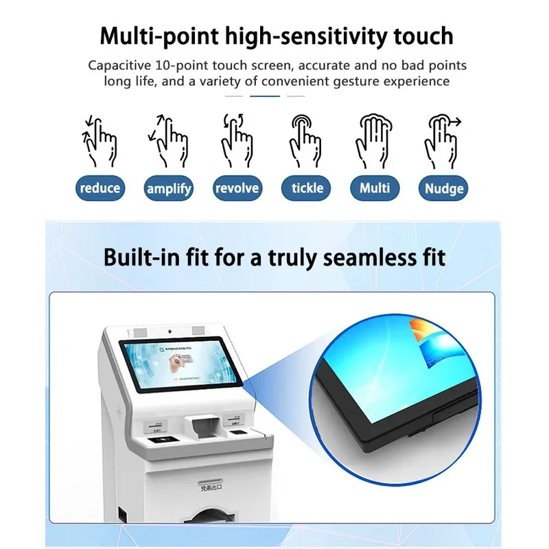 15.6 بوصة مقاوم للماء Intel J6412 بدون مروحة لوحة صناعية مدمجة PC 2 Lan 6 * RS232 RS485 شاشة مزدوجة تعمل باللمس I3 I5 I7 #5