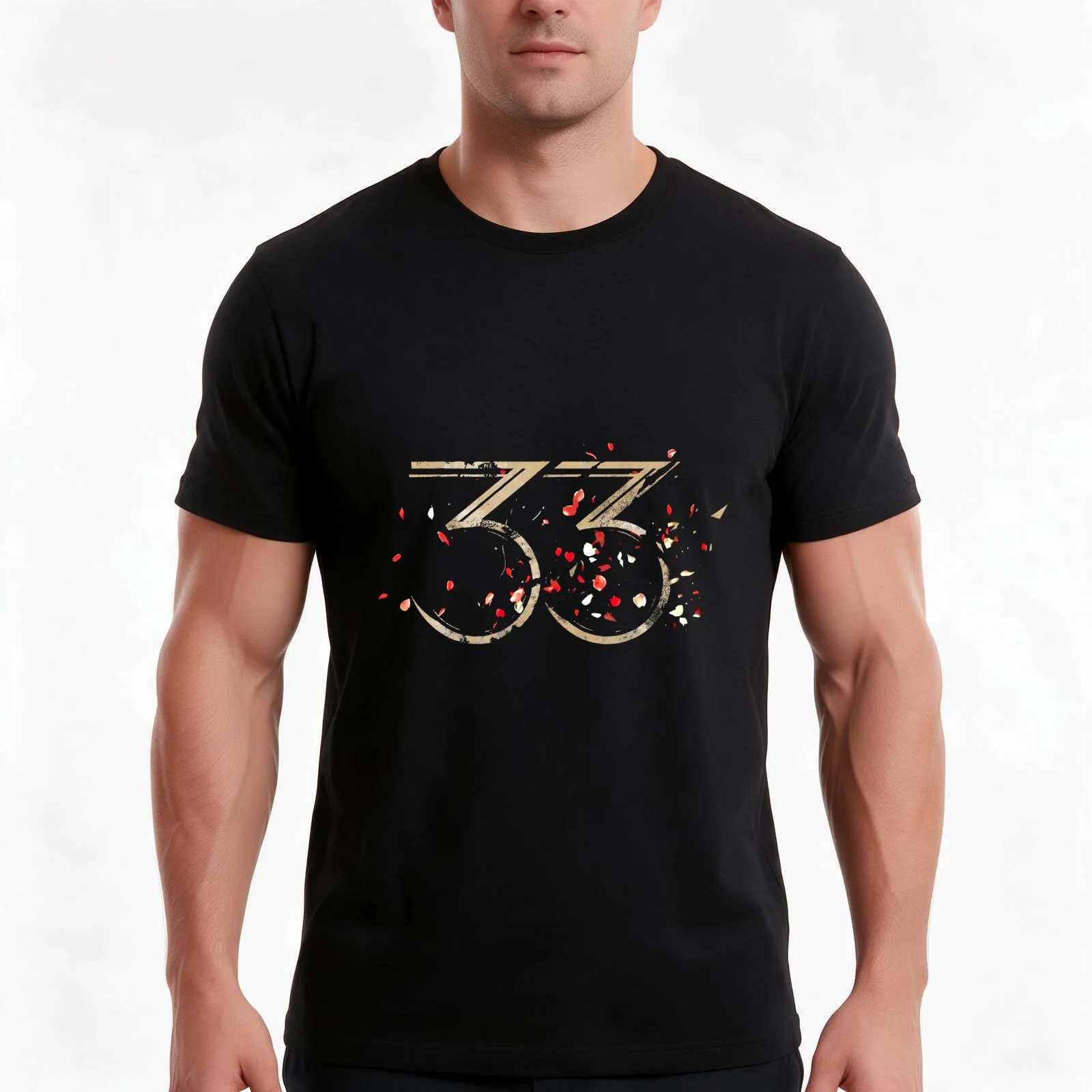 Clair Obscur Expedition 33 – Distressed Gold “33 T-Shirt, Summer Casual Cotton Tee, Oversized Streetwear Tops, Unisex Men Women