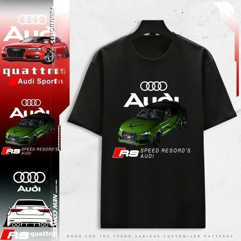 

Audi High-quality Audi Car 4S Shop Overalls, Short-sleeved Cotton Breathable T-shirts, Men's and Women's Same Printed Tops