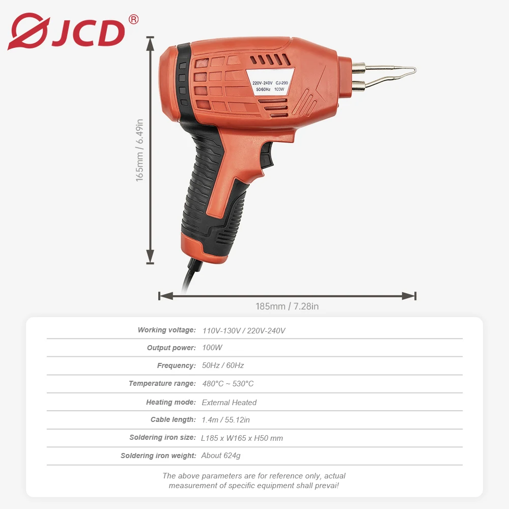 JCD Saldatore Elettrico Pistola per Saldatura Veloce Ad Alta Potenza 100W Pistola per Saldatura Elettrica Manutenzione Circuito Strumenti di Saldatura