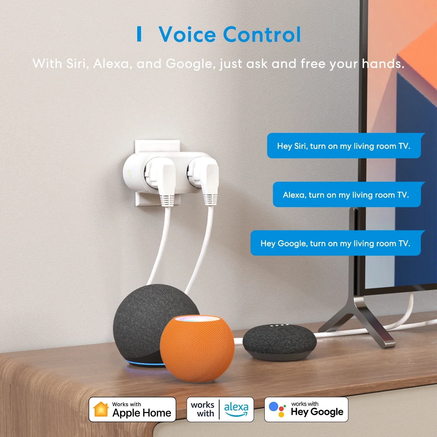 Meross HomeKit-WiFi Plug Inteligente, Tomada Dupla, Tomadas Inteligentes da UE, Interruptor Remoto, Controle de Voz, Suporte Alexa, Casa do Google,