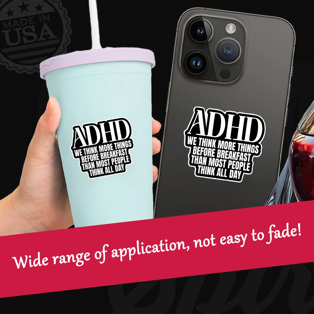 قطعة واحدة نعتقد المزيد من الأشياء قبل الإفطار، ملصقات عتيقة لطيفة ADHD، ملصقات مقاومة للماء ممتعة ومحفزة للغاية #5
