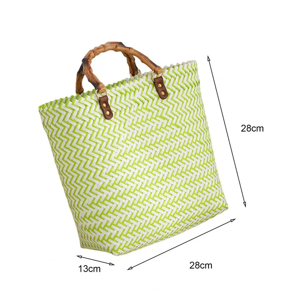 Trendy  Beach Bag Wear-resistant Retro Rattan Tote Clutch Bag Vintage Fine Workmanship Straw Bag Travel Accessory