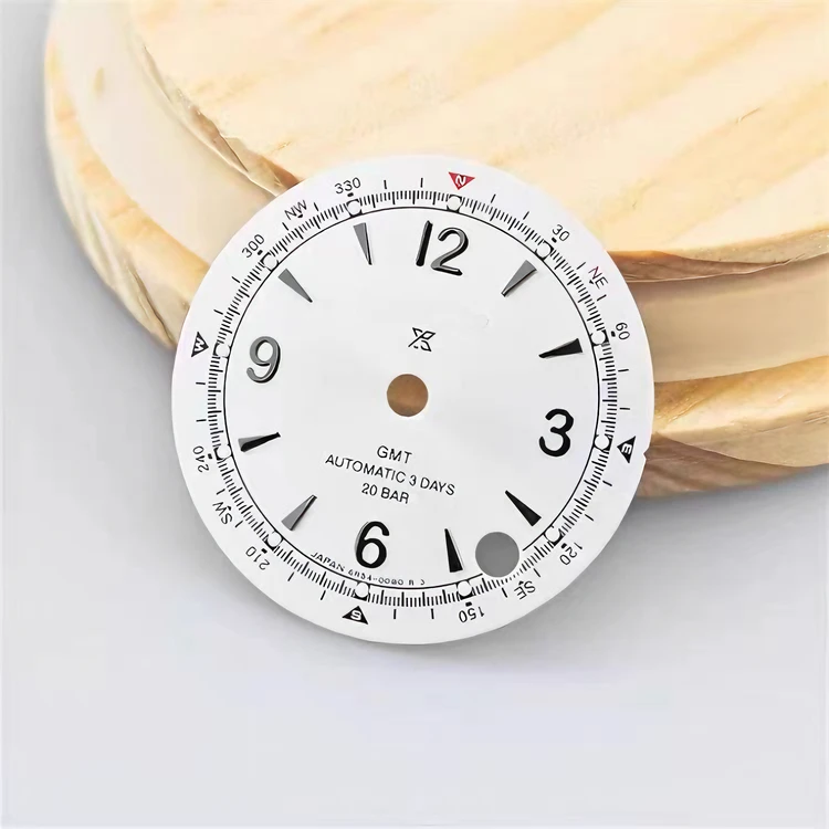 

Diameter 28.5 mm GMT Four-Hand Pilot Green Luminous Watch Dial Modified Dial for NH34 NH35 Movement Accessories Watch Parts Pers