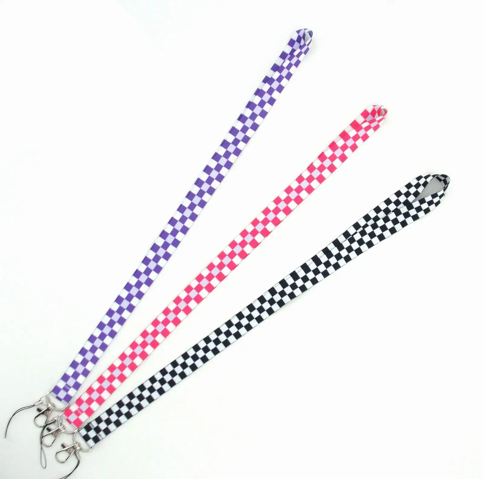 Cartoon checkered Key Lanyard ID Badge Holders Animal Phone Neck Straps with Keyring Phone Accessories D029