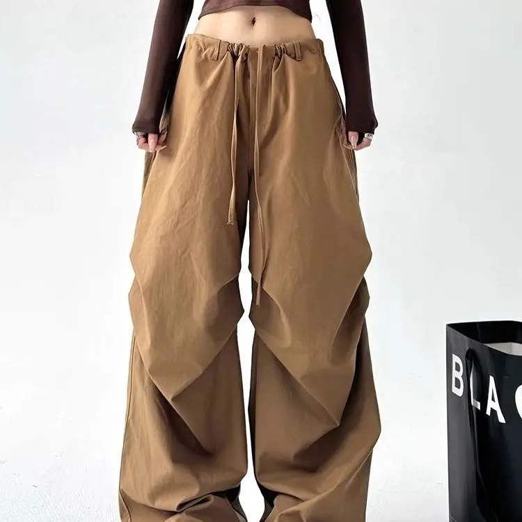 Brown Wide-Leg Pants Women's New Spring and Autumn Loose Casual High Waist Work Clothes Trousers Drooping Straight