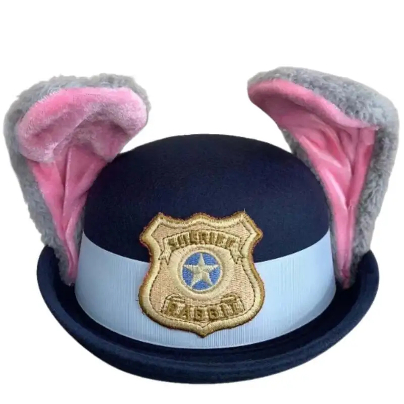 Judy – chapeau avec oreilles de lapin pliables, accessoires de Cosplay pour femmes et filles, Anime lapin policier, couvre-chef mignon, accessoires cadeau, nouvelle collection