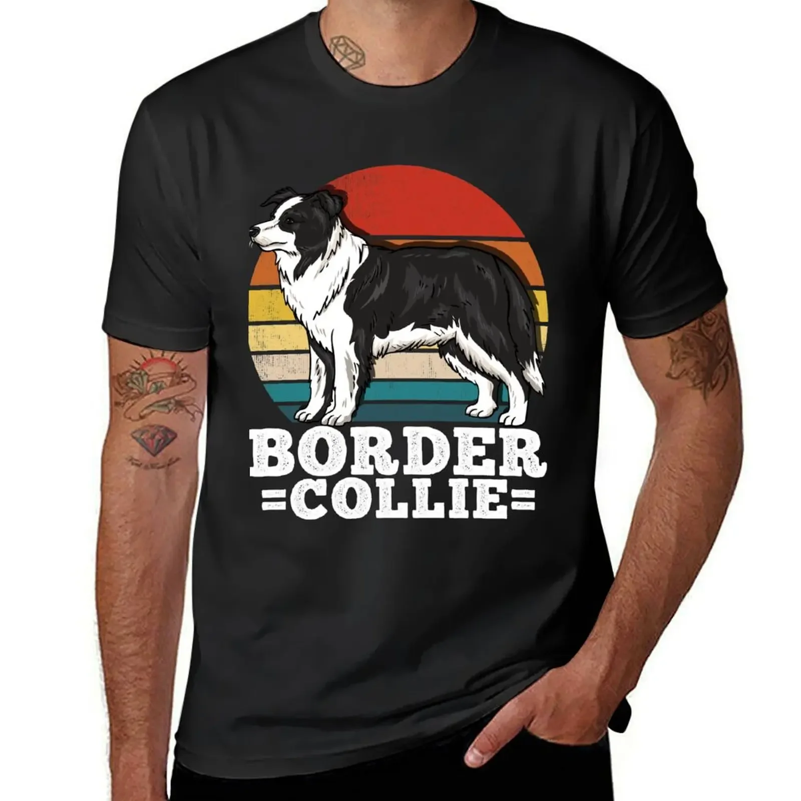 Border Collie Dog Lover Retro T-Shirt kawaii clothes vintage graphic tee blacks for a boy mens graphic t-shirts big and tall