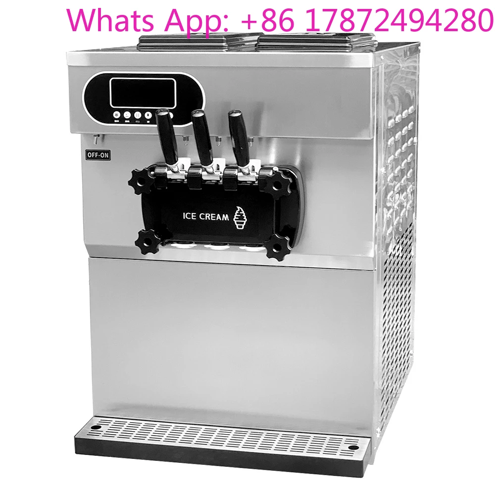 Professional Commercial 25L/H Large Output Ice Cream Machine Maker Automatic 3 Flavor Soft Serve Ice Cream Machine