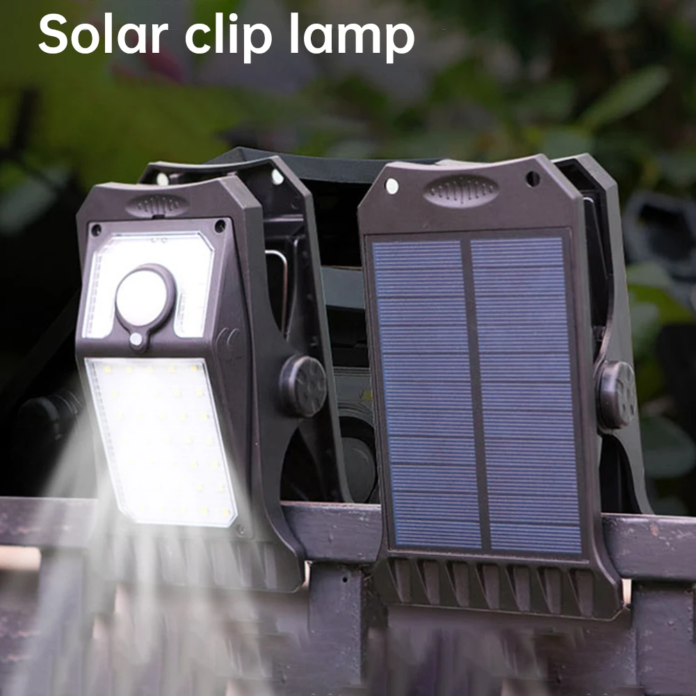 

Clip On Solar Lights Outdoor Lighting with 45 Light Beads 600 LM 3 Lighting Modes IP65 Waterproof Security Light for Camping