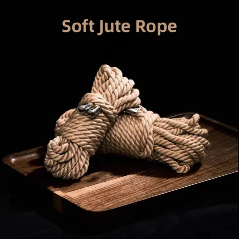 10m Lina Shibari do Krępowania, Miękka Juta do Japońskiej Sztuki Krępowania, Przyjazna dla Skóry dla Początkujących, Naturalny Kolor Bezpieczna dla Skóry Juta do Zabaw dla Par